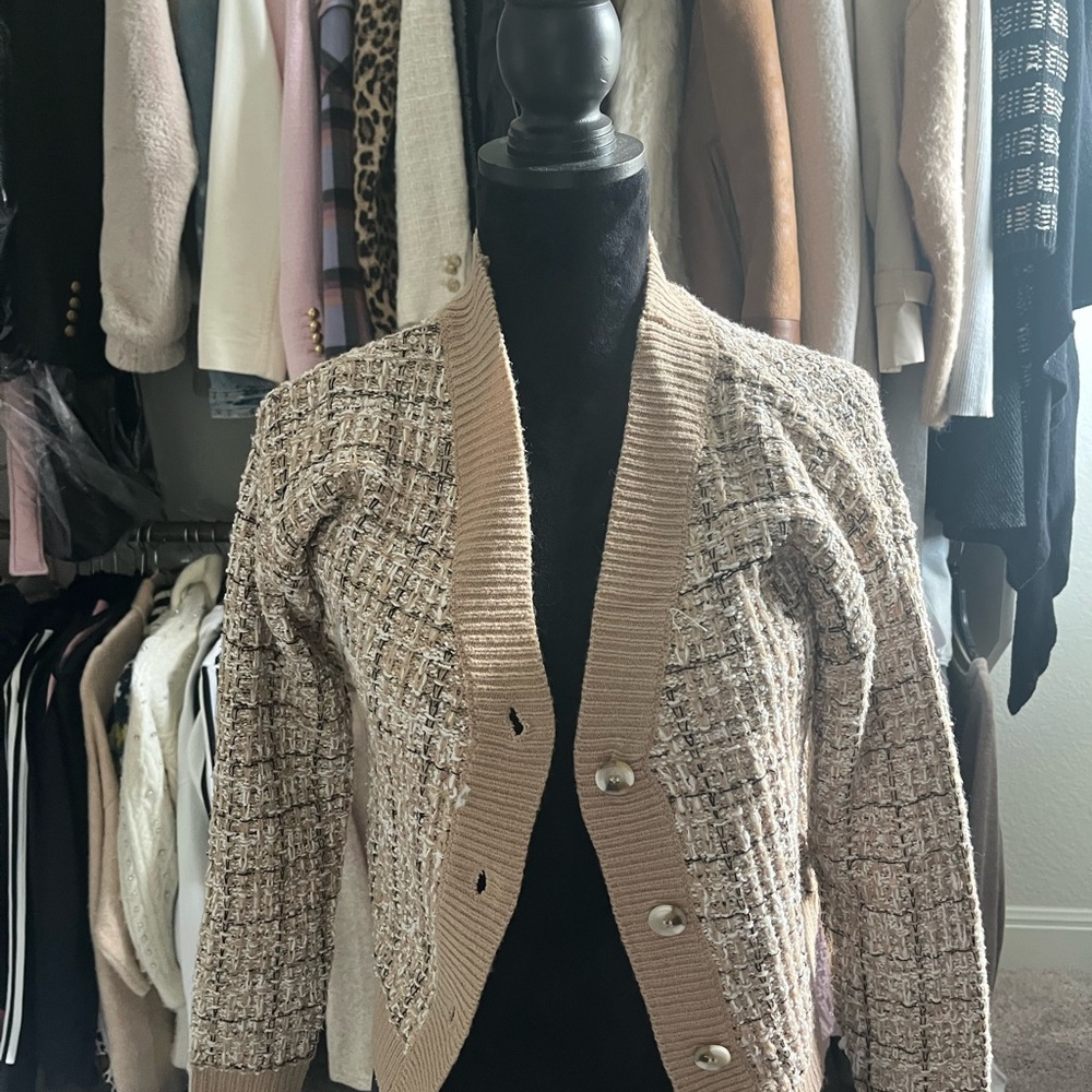 Jessica Simpson Beige Button Down Cardigan